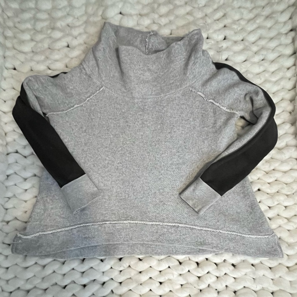 Elegant Two-Tone Cowl Neck Sweater